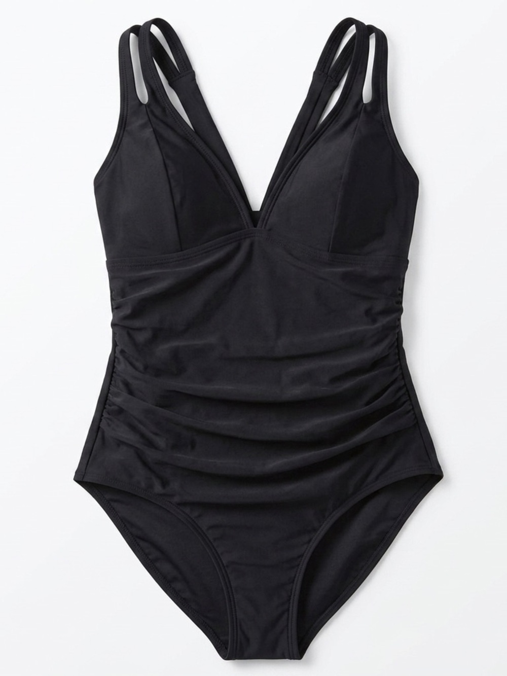 NWT Cupshe Black Plunge Paneling Cross Tie Back One Piece Swimsuit Size M